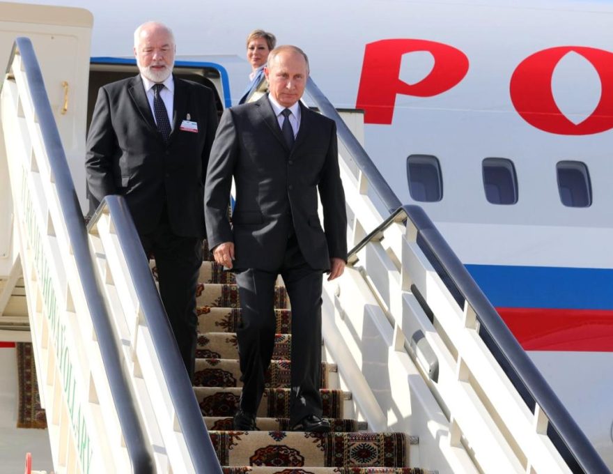 President of the Russian Federation Vladimir Putin Arrives in Turkmenistan